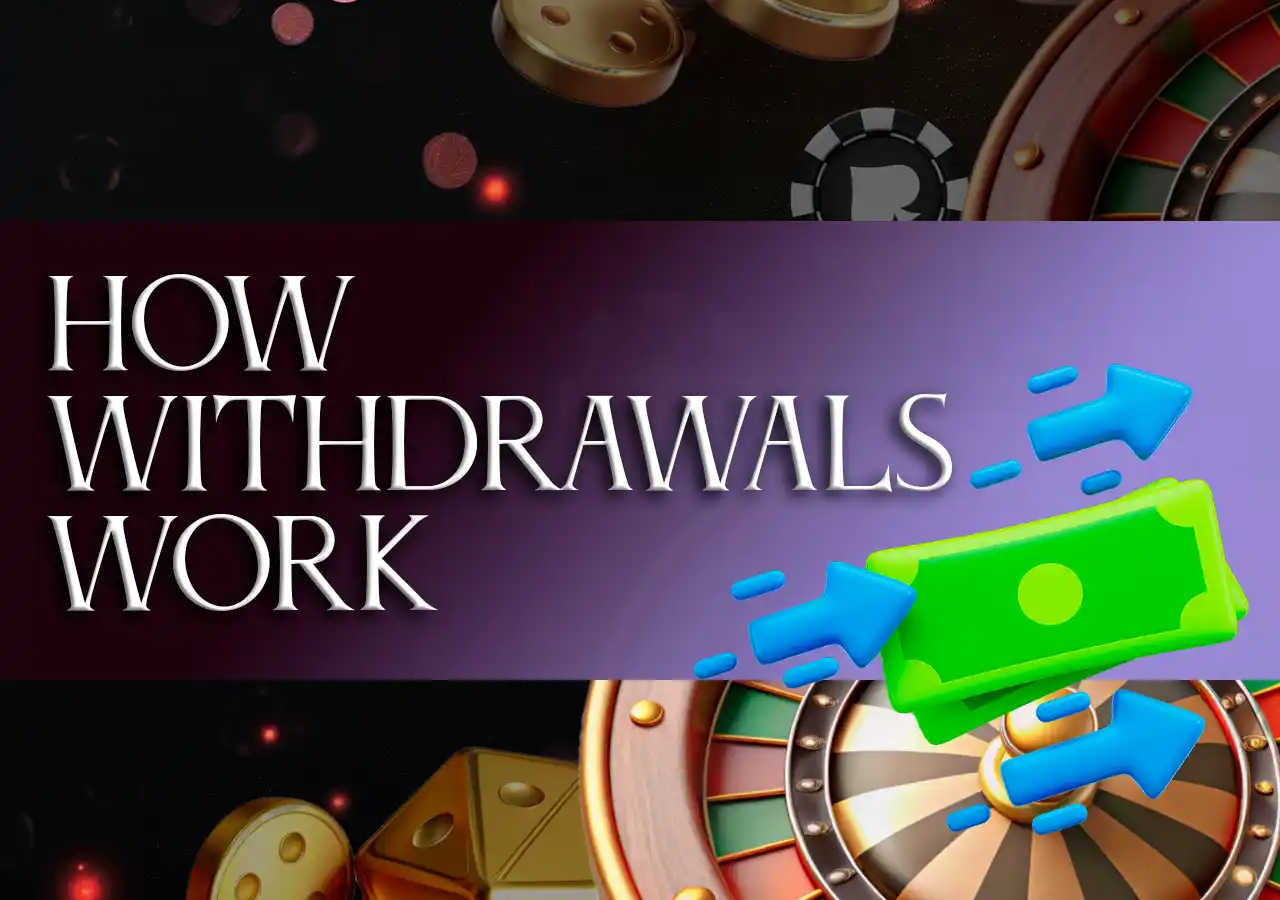 Crypto withdrawal flow with arrows and digital elements